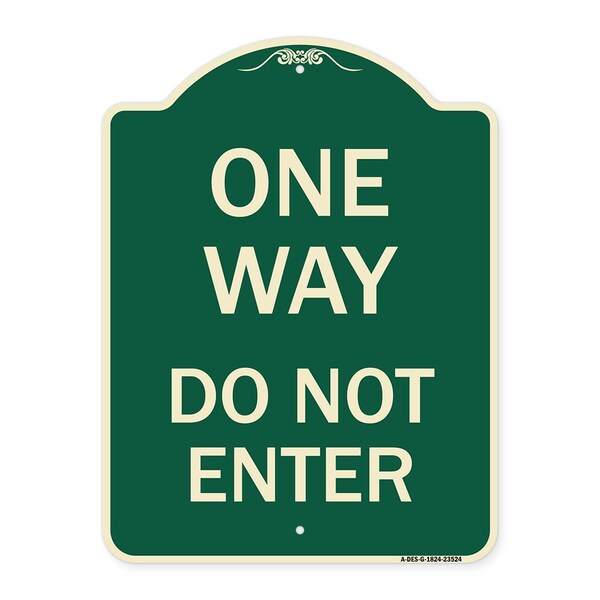One Way Do Not Enter Heavy-Gauge Aluminum Architectural Sign, 24" H, G-1824-23524
